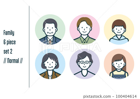 Six-piece set no.2 of a normal three-generation family 100404614