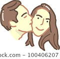 Couple kiss cheek 100406207