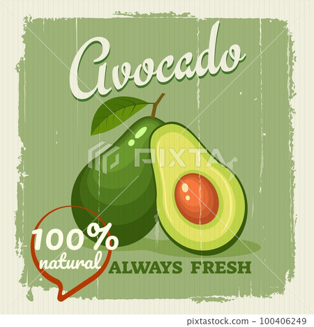 Avocado retro poster 100406249