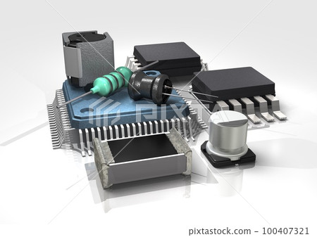 State-of-the-art image of technology, electronic equipment, precision equipment, computers, circuits, parts, etc. (3DCG) 100407321