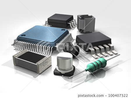 技術、電子設備、精密設備、計算機、電路、零件等的最先進圖像 (3DCG) 100407322
