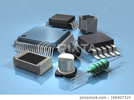 技術、電子設備、精密設備、計算機、電路、零件等的最先進圖像 (3DCG) 100407324