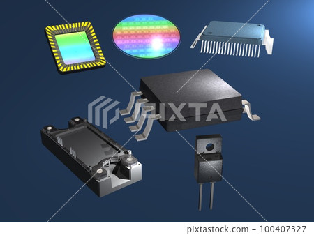 Semiconductor silicon substrate CMOS sensor power semiconductor gallium oxide diode (3DCG image) 100407327