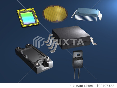 Semiconductor silicon substrate CMOS sensor power semiconductor gallium oxide diode (3DCG image) Semiconductor silicon substrate CMOS sensor power semiconductor gallium oxide diode (3DCG image) 100407328