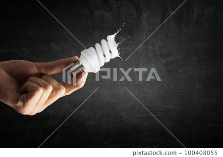 Light bulb with white glass splash 100408055