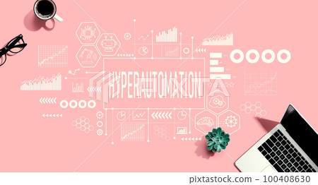 Hyperautomation theme with laptop computer 100408630