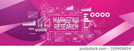 Marketing Research theme on geometric pattern background 100408654