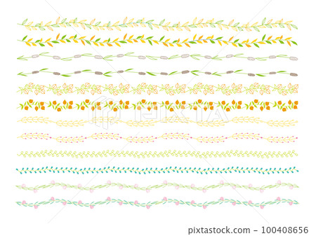 Botanical line, simple and colorful plants, natural, vector Botanical line, simple and colorful plants, natural, vector 100408656