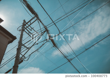 電源線 電桿 電線桿 100408773