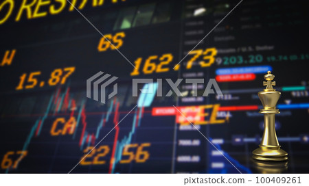 Gold king chess for business concept 3d rendering 100409261