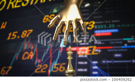 Gold king chess for business concept 3d rendering 100409262