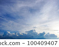 Blue sky background with clouds 100409407