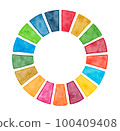 Hand drawn watercolor SDGs color wheel 100409408