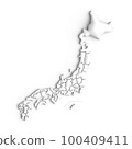 3D Japan map (white) 100409411