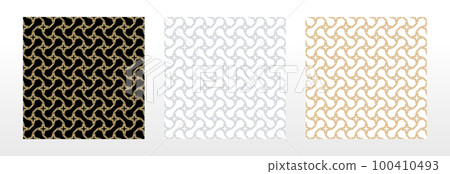 Set of abstract geometric patterns. Seamless vector backgrounds. Colored ornaments Graphic modern patterns Simple lattice graphic design Set of abstract geometric patterns. Seamless vector backgrounds. Colored ornaments Graphic modern patterns Simple lattice graphic design 100410493
