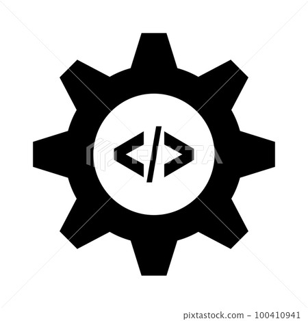 Programming mark and gear icon. System setting.... - Stock Illustration ...