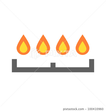 gas stove icon. Gas stove and fire. vector. 100410960
