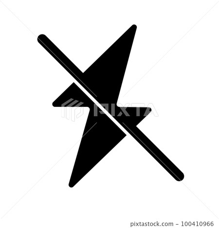 Camera flash prohibited silhouette icon. vector. Camera flash prohibited silhouette icon. vector. 100410966