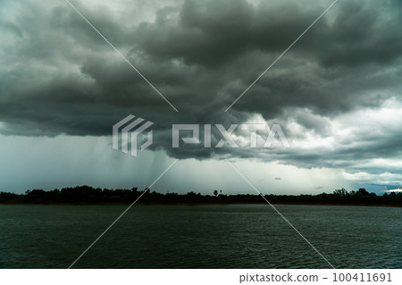 thunder storm sky Rain clouds thunder storm sky Rain clouds 100411691