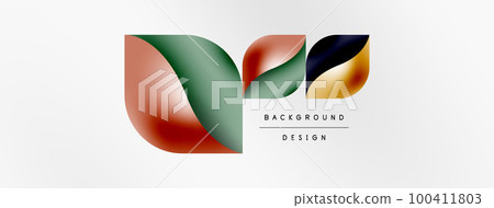 Vector abstract geometric background. Techno flower petals concept. Wallpaper or texture design, bright poster, banner, flyer Vector abstract geometric background. Techno flower petals concept. Wallpaper or texture design, bright poster, banner, flyer 100411803