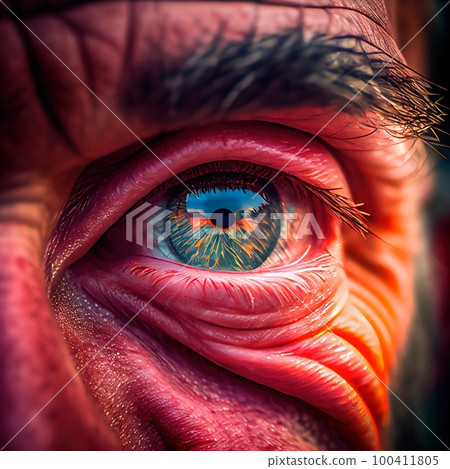 A close-up of the human eye. Close-up of the amazing pupil. Generative AI Art. A close-up of the human eye. Close-up of the amazing pupil. Generative AI Art. 100411805