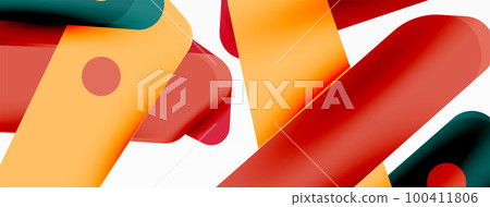 Tech minimal geometric wallpaper. Creative abstract background. Ribbon style stripes vector illustration for wallpaper banner background or landing page Tech minimal geometric wallpaper. Creative abstract background. Ribbon style stripes vector illustration for wallpaper banner background or landing page 100411806