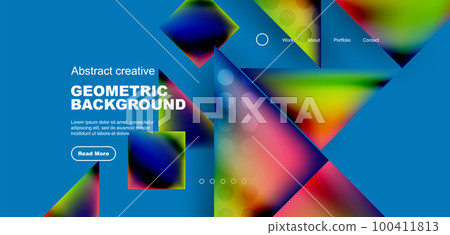 Triangle abstract background. Vector Illustration For Wallpaper, Banner, Background, Card, Book Illustration, landing page 100411813