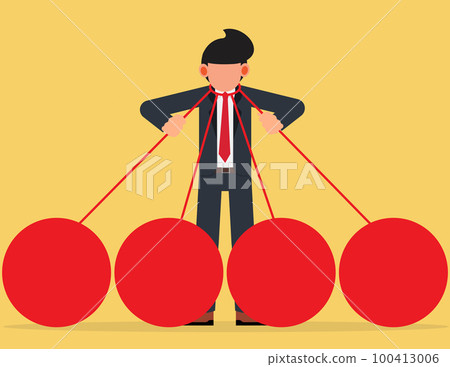Pressure and anxiety at work. Entrepreneurs or business people with burdens and problems 100413006