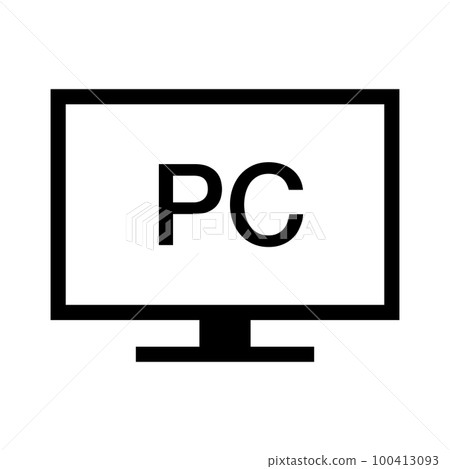 一個簡單的計算機圖標。電腦。設備。向量。 100413093