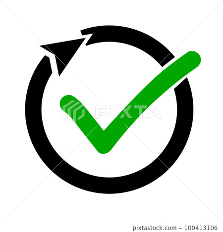 Rotating arrows and check marks. progress. vector. Rotating arrows and check marks. progress. vector. 100413106