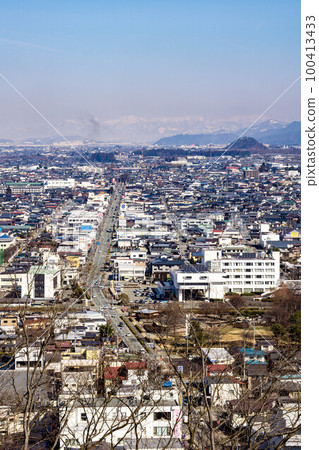 從天童公園展望台看到的天童市 100413433