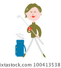 senior woman with golf club 100413538
