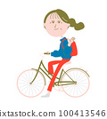 Senior woman riding a bicycle 100413546