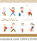 Illustration set of senior men and women 100413549