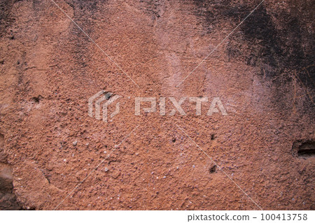 Old  brick wall red plaster texture can be used as a background wallpaper 100413758