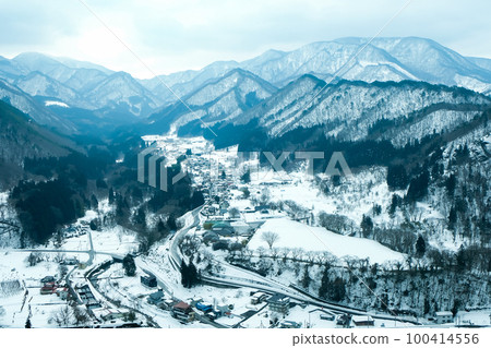 [山形]從立石寺五大堂看到的冬季風景 100414556