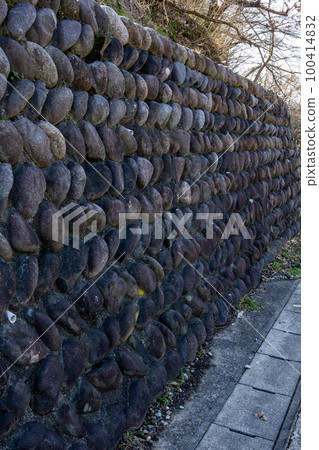 stone wall beside the road stone wall beside the road 100414832