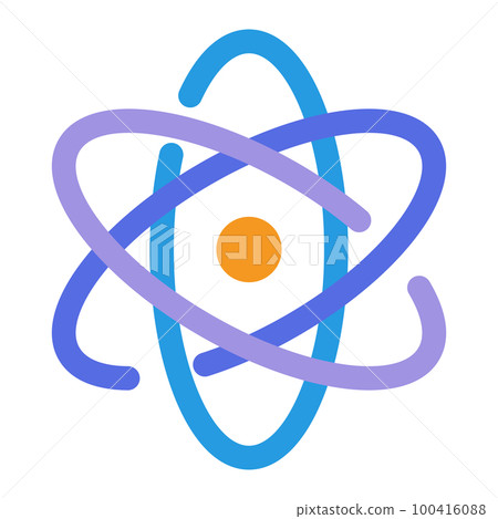 Atom icon in flat design. vector. 100416088