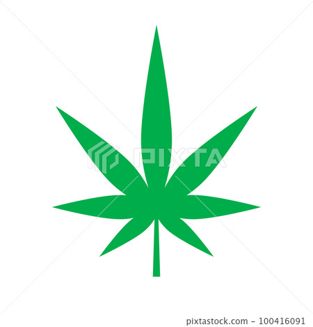 Cannabis leaf icon in flat design. vector. Cannabis leaf icon in flat design. vector. 100416091
