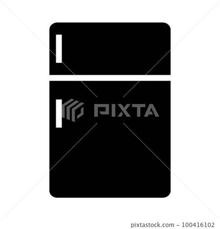 Simple refrigerator silhouette icon. kitchen appliances. vector. Simple refrigerator silhouette icon. kitchen appliances. vector. 100416102