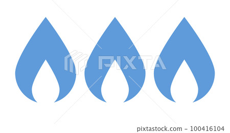 Blue gas stove fire icon. vector. Blue gas stove fire icon. vector. 100416104