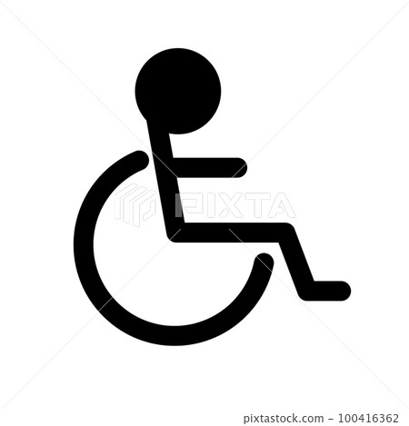 輪椅標誌。殘疾人標誌。向量。 100416362