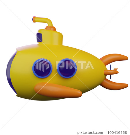 3d rendering of a diving submarine 3d rendering of a diving submarine 100416368