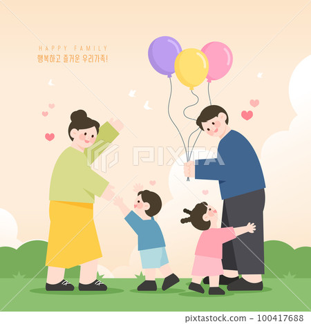 Family Month Harmonious Family Illustration 01 100417688