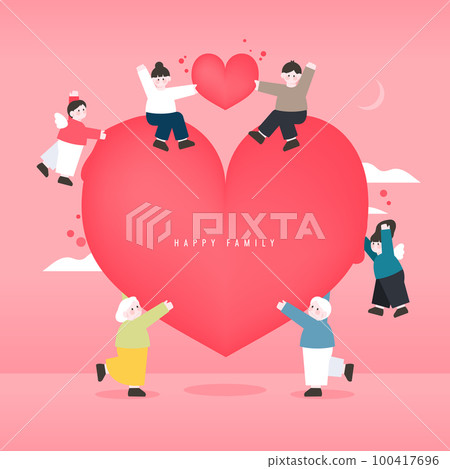 Family month harmonious family illustration 07 100417696