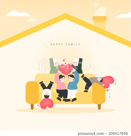 Family month harmonious family illustration 09 100417698