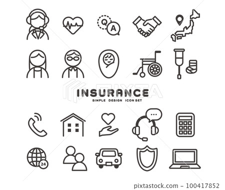 Vector illustration material of insurance related icons / injury / hospitalization / car / home Vector illustration material of insurance related icons / injury / hospitalization / car / home 100417852