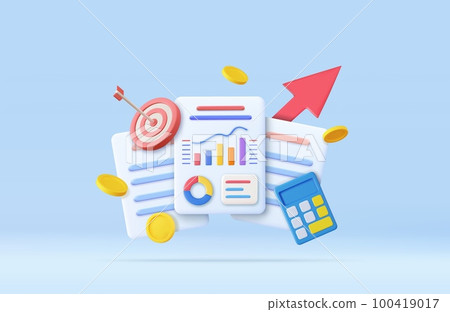 3d Calculator, bar chart, shooting target 3d Calculator, bar chart, shooting target 100419017