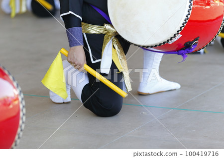 Drumsticks during the Okinawan Eisa Dance Drumsticks during the Okinawan Eisa Dance 100419716