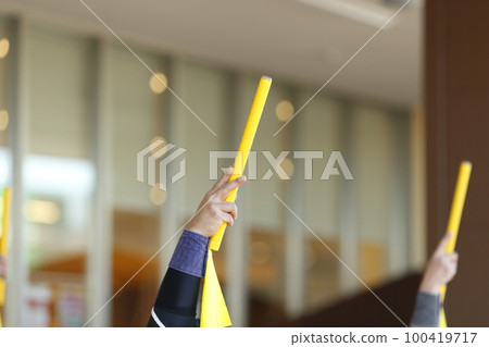 Drumsticks during the Okinawan Eisa Dance Drumsticks during the Okinawan Eisa Dance 100419717
